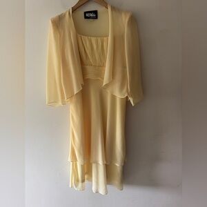 Ursula of Switzerland Stunning Mother of the Bride or Groom Yellow Chiffon Dress